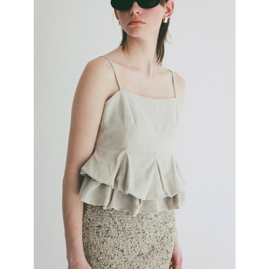 即日発送 CLANE 正規商品 クラネ バブル ペプラム キャミ トップス BUBBLE PEPLUM CAMI TOPS ベージュ/ブラック BEIGE/BLACK 2色展開 2026春夏新作の画像