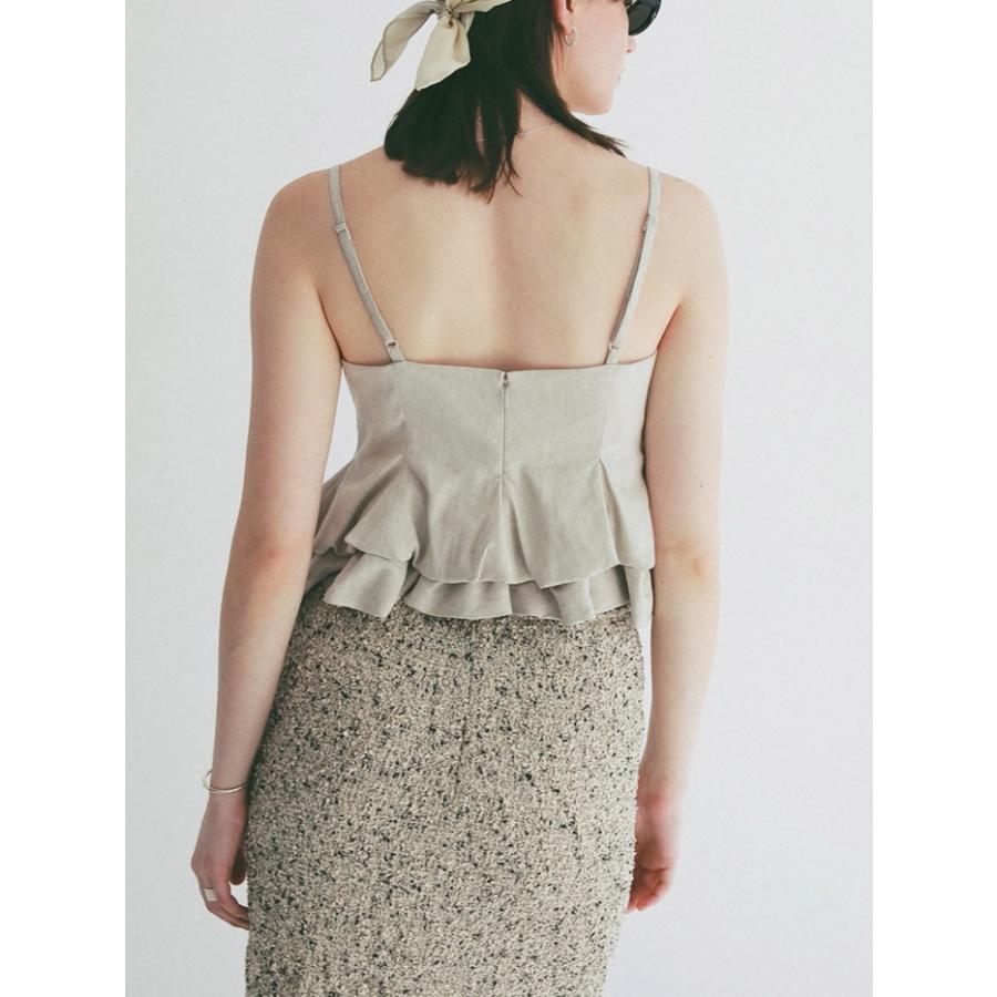 即日発送 CLANE 正規商品 クラネ バブル ペプラム キャミ トップス BUBBLE PEPLUM CAMI TOPS ベージュ/ブラック BEIGE/BLACK 2色展開 2026春夏新作の画像