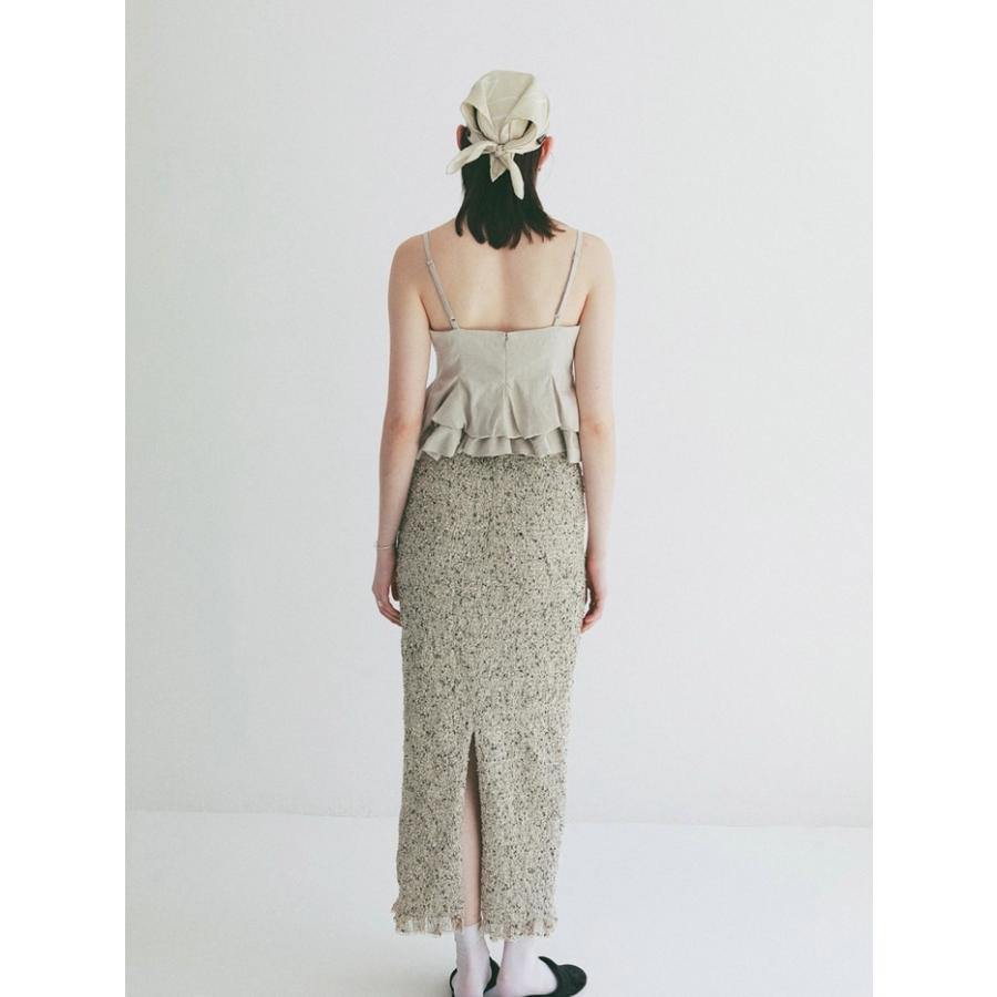 即日発送 CLANE 正規商品 クラネ バブル ペプラム キャミ トップス BUBBLE PEPLUM CAMI TOPS ベージュ/ブラック BEIGE/BLACK 2色展開 2026春夏新作の画像