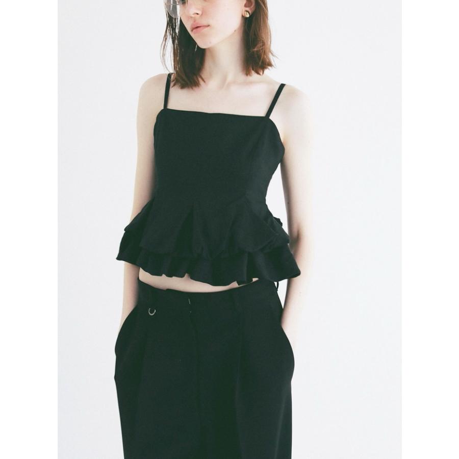 即日発送 CLANE 正規商品 クラネ バブル ペプラム キャミ トップス BUBBLE PEPLUM CAMI TOPS ベージュ/ブラック BEIGE/BLACK 2色展開 2026春夏新作の画像