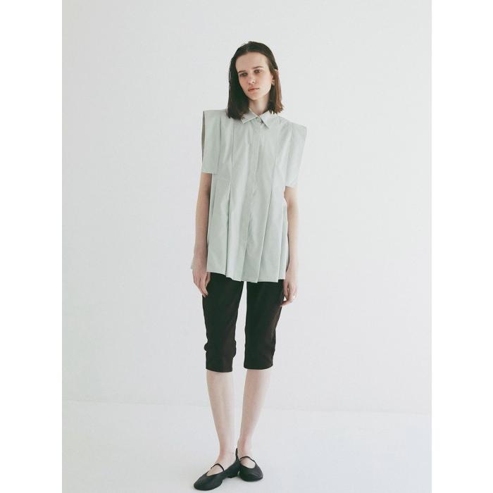 即日発送 CLANE 正規商品 トップス クラネ パネル プリーツ スクエア スリーブ シャツ PANELL PLEAT SQUARE SLEEVE SHIRTS 3色展開 2026春夏新作の画像