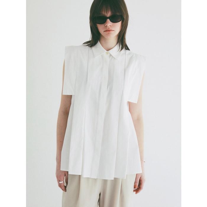 即日発送 CLANE 正規商品 トップス クラネ パネル プリーツ スクエア スリーブ シャツ PANELL PLEAT SQUARE SLEEVE SHIRTS 3色展開 2026春夏新作の画像