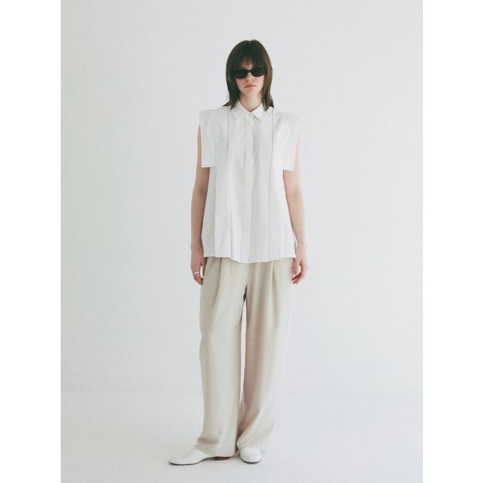 即日発送 CLANE 正規商品 トップス クラネ パネル プリーツ スクエア スリーブ シャツ PANELL PLEAT SQUARE SLEEVE SHIRTS 3色展開 2026春夏新作の画像
