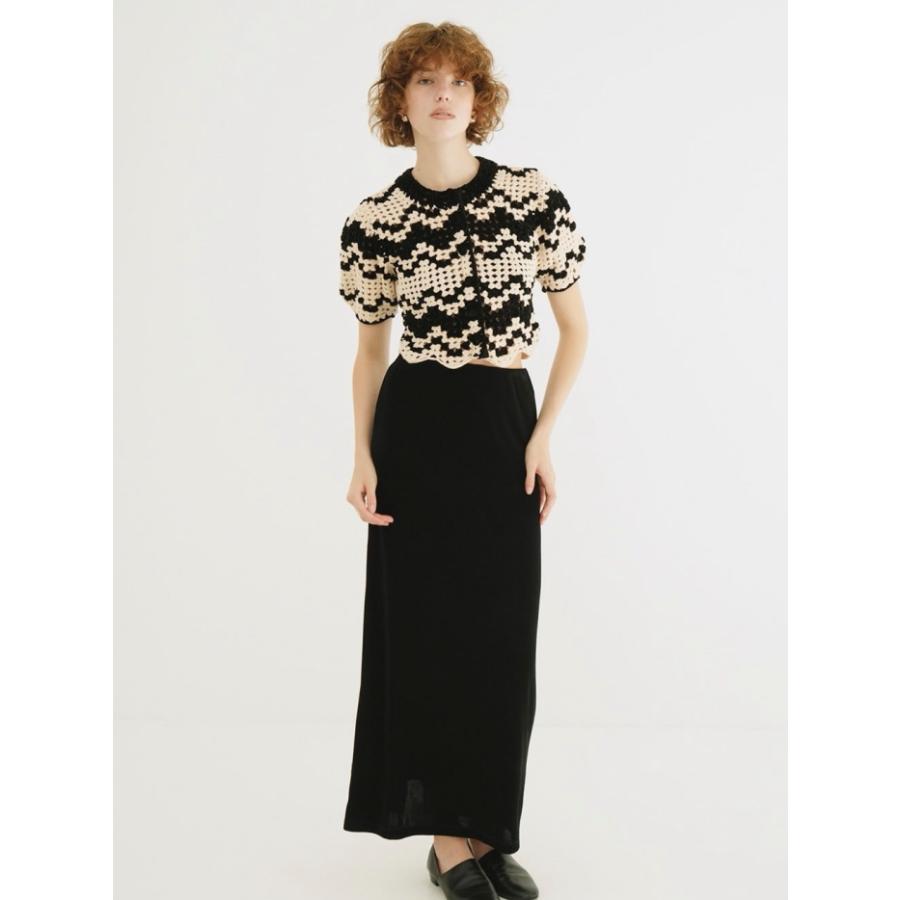 CLANE ニットトレンカ CLANE（クラネ） タイムセール 正規商品 モールボーダーハンドクロシェ