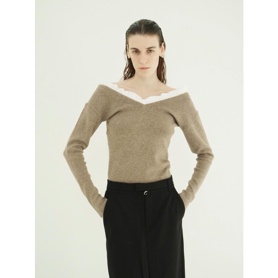 CLANE（クラネ） 正規商品 2WAY フリル Vネック ニット トップス 2WAY