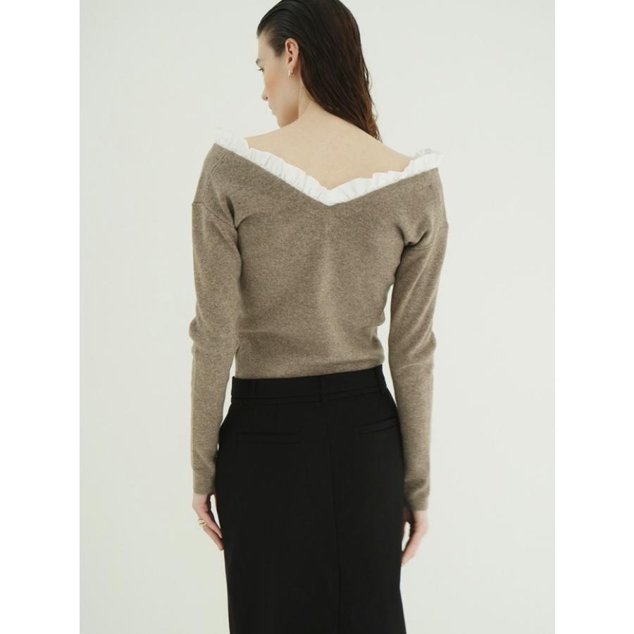 CLANE（クラネ） 正規商品 2WAY フリル Vネック ニット トップス 2WAY
