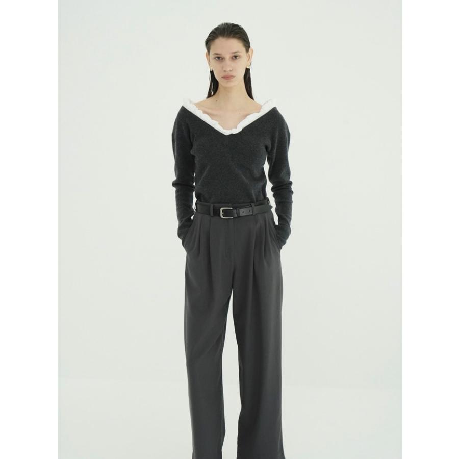 CLANE（クラネ） 正規商品 2WAY フリル Vネック ニット トップス 2WAY