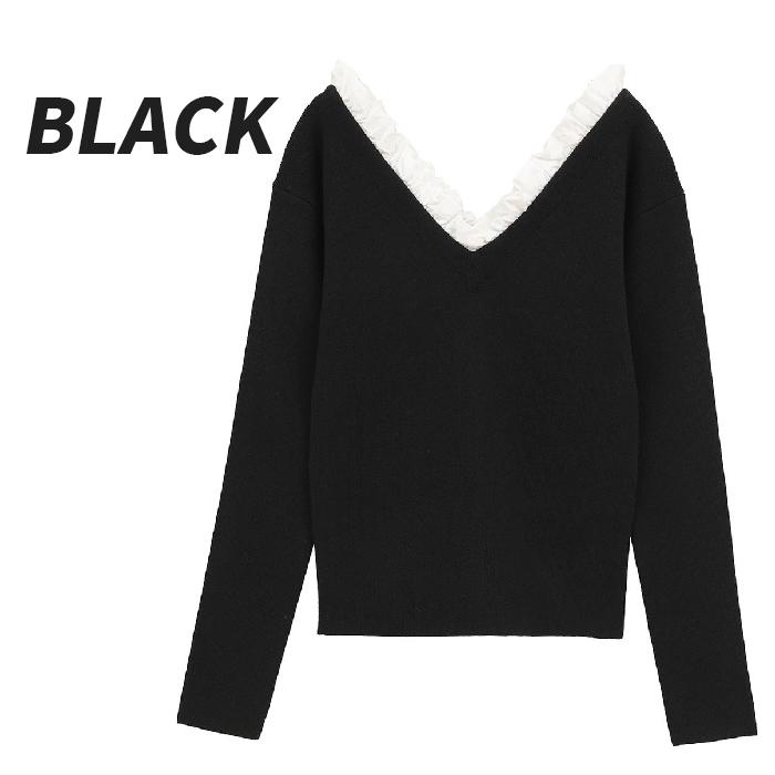 CLANE（クラネ） 正規商品 2WAY フリル Vネック ニット トップス 2WAY