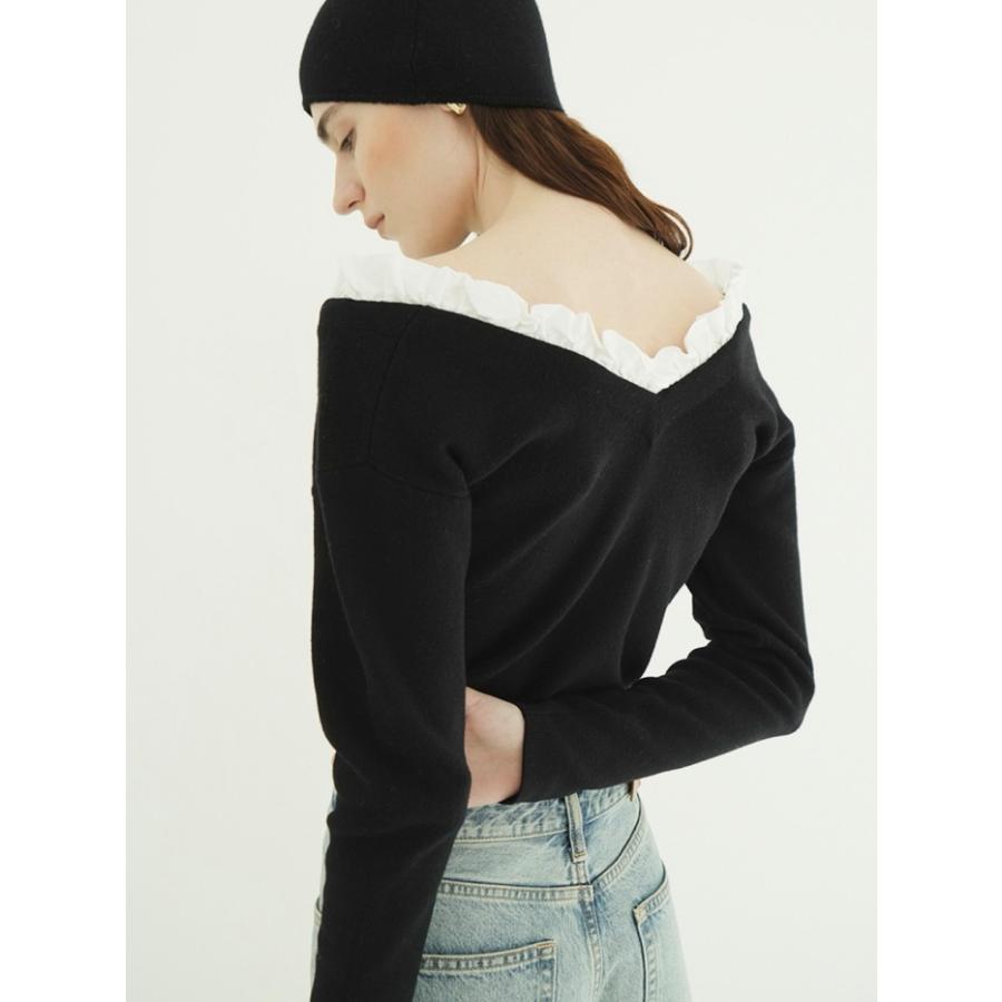 CLANE（クラネ） 正規商品 2WAY フリル Vネック ニット トップス 2WAY