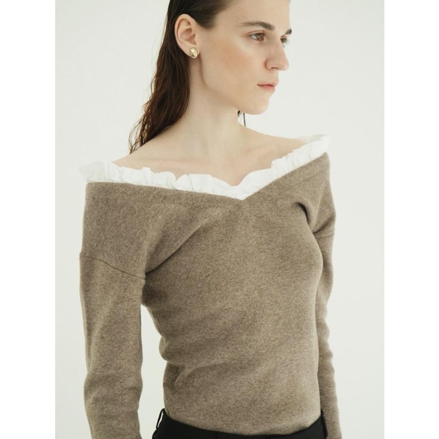 CLANE（クラネ） 正規商品 2WAY フリル Vネック ニット トップス 2WAY