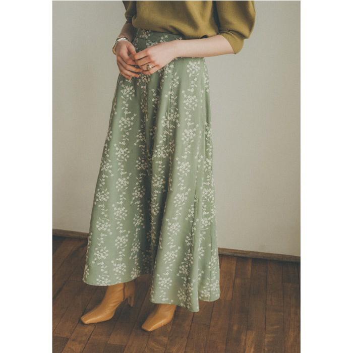 社 割 Clane 正規商品 スカート クラネ ストライプ フラワー 刺繍 スカート Stripe Flower Embroidery Skirt ミント Mint 21秋冬新作 売り出し超特価 Www Superavila Com