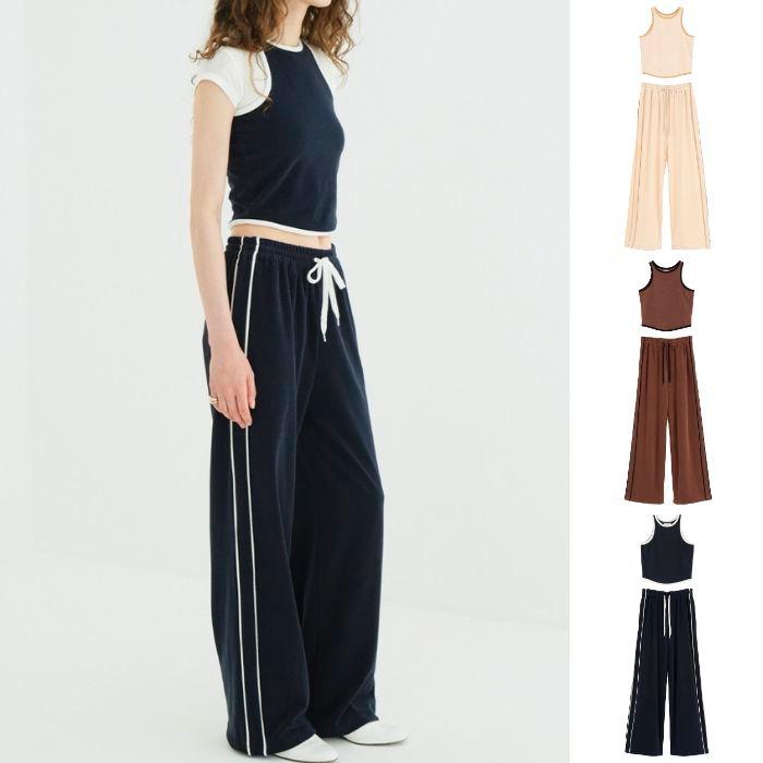 CLANE（クラネ） 正規商品 セットアップ パイルコントラスト ライン