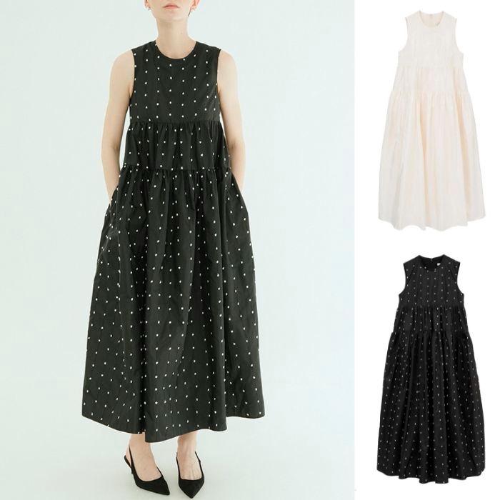 CLANE（クラネ） 正規商品 ドット タイ ボリューム ワンピ―ス DOT