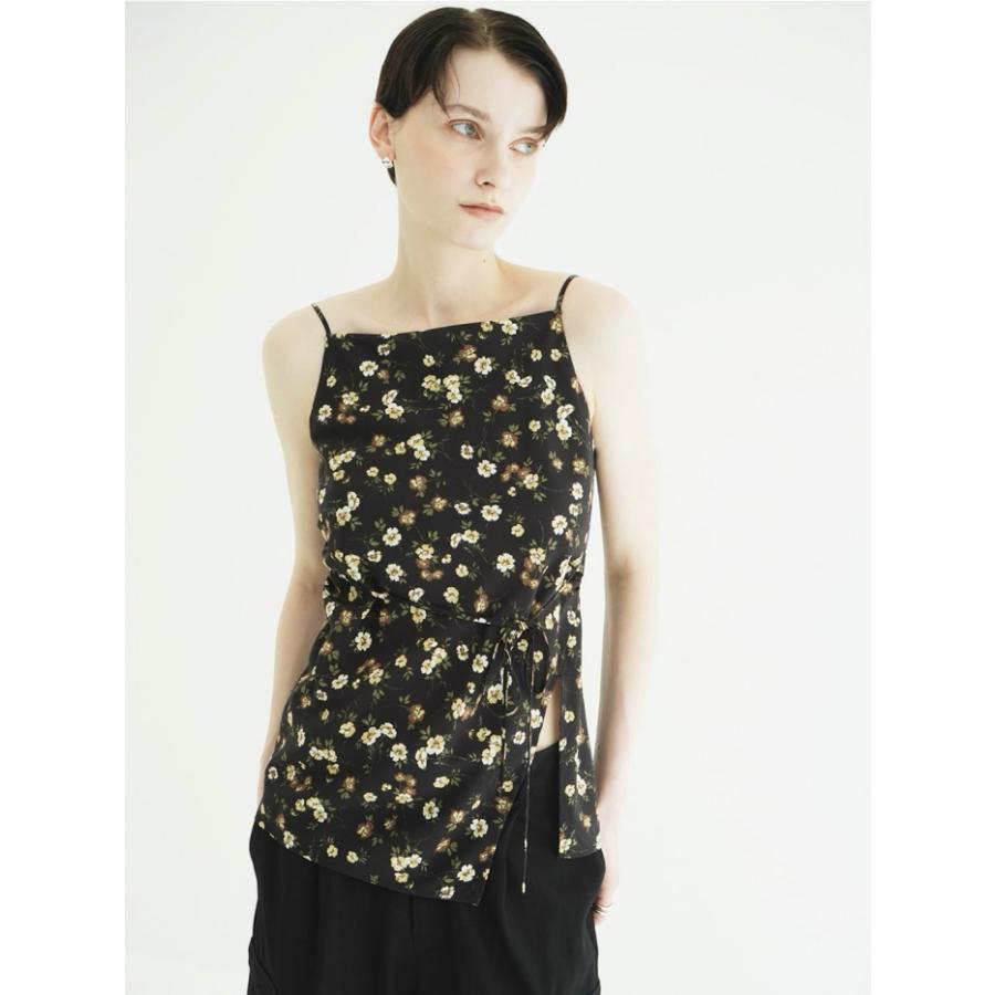 トップス CLANE VOLUME GATHERED CAMI TOP CLANE（クラネ） 正規商品 マーブル フラワー ドレープキャミ トップス