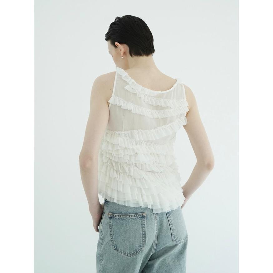 CLANE（クラネ） 正規商品 トップス ランダム フリル ノースリーブ 