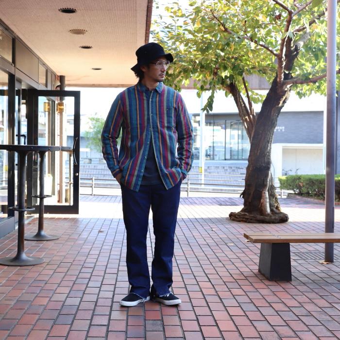 ローラス メンズ シャツ ROLLAS コットン ストライプ シャツ Men At Work Fat Stripe Shirt マルチ Multi 2022秋冬新作｜charger｜07