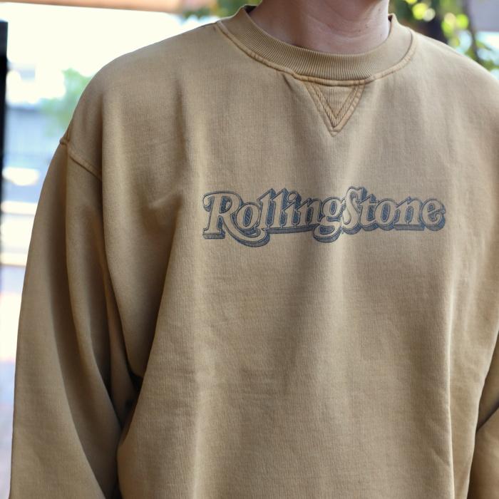 ローラス スウェット ROLLAS ローリングストーン ロゴ クルー スウェット Rolling Stone Logo Crew Sweat ゴールド Gold 2022秋冬新作｜charger｜02