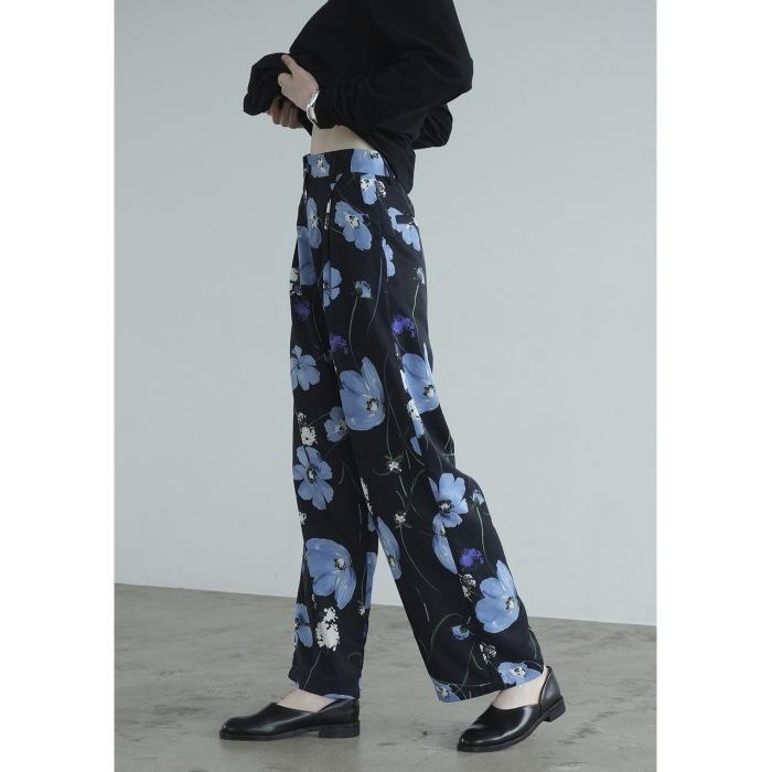 CLANE 正規商品 パンツ クラネ マルチカラー フラワー ワイドパンツ 