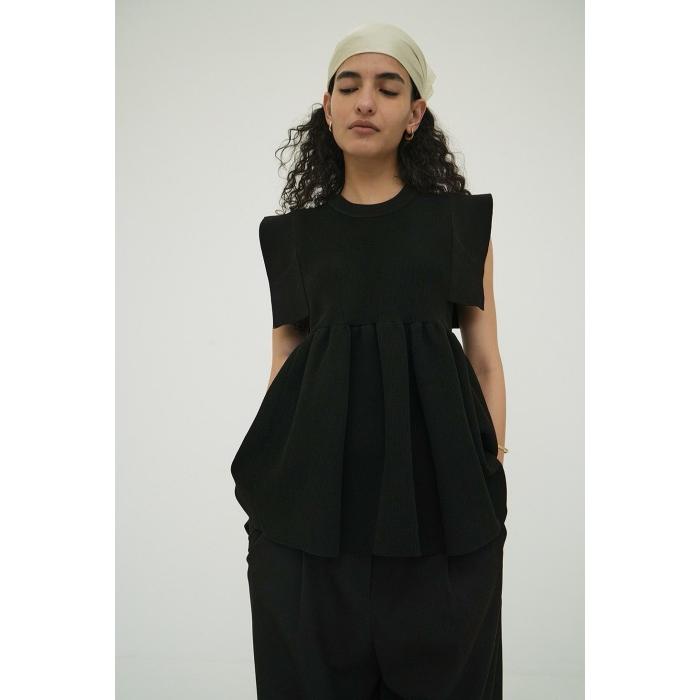 CLANE 正規商品 トップス クラネ スクエア スリーブ ギャザー ニット