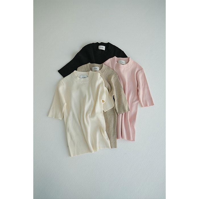 CLANE 正規商品 トップス クラネ ハーフ スリーブ リブ ニット H CLANE 正規商品 トップス クラネ ハーフ スリーブ リブ ニット H