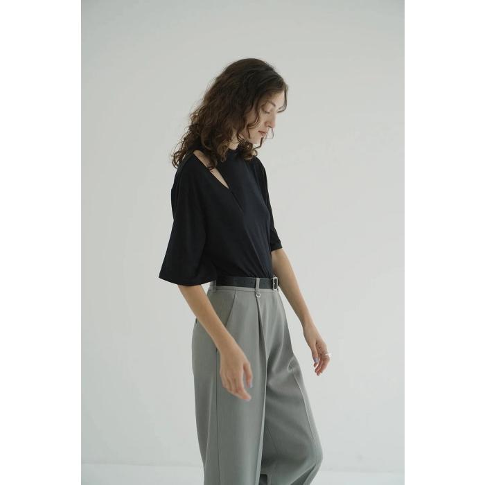 CLANE（クラネ） 正規商品 トップス スラッシュ ネック ハーフスリーブ