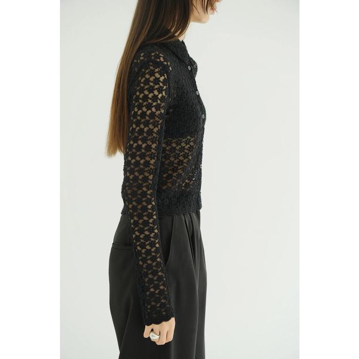 CLANE FLOWER SHEER LACE LONG TOPS ブラック CLANE(クラネ)】 FLOWER SHEER LACE LONG TOPS｜PARIGOT ONLINE