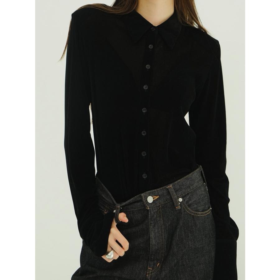 CLANE》 TULLE FLOCKY SHIRTS TULLE FLOCKY SHIRTS｜TOPS(トップス)｜CLANE OFFICIAL ONLINE STORE