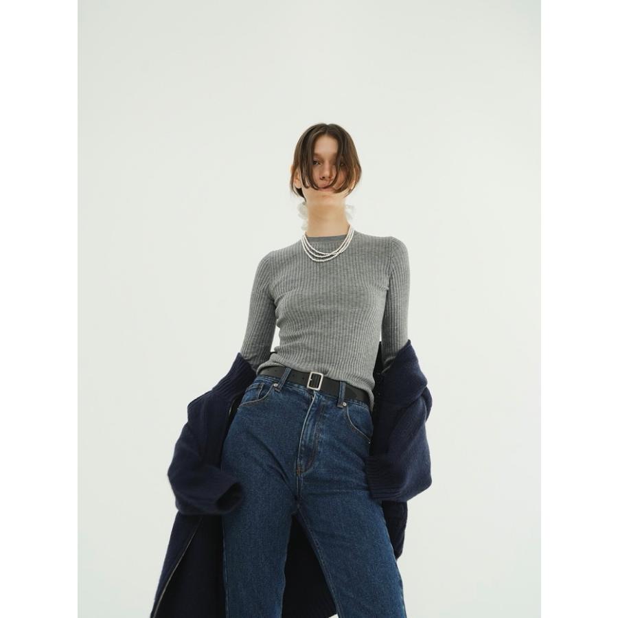 CLANE クラネ SHEER RIB KNIT SHIRTS シアーリブニットシャツ 16106-2112 ブラック 2 CLANE（クラネ）の「【CLANE/クラネ】SHEER RIB KNIT SHIRTS/シアー