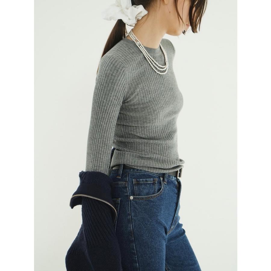 CLANE（クラネ） 正規商品 トップス シアー リブニット トップス SHEER