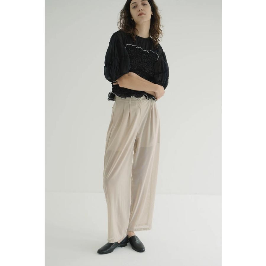 CLANE 正規商品 ボトムス クラネ シアー タック パンツ SHEER TUCK  