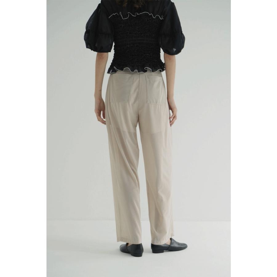 CLANE 正規商品 ボトムス クラネ シアー タック パンツ SHEER TUCK  