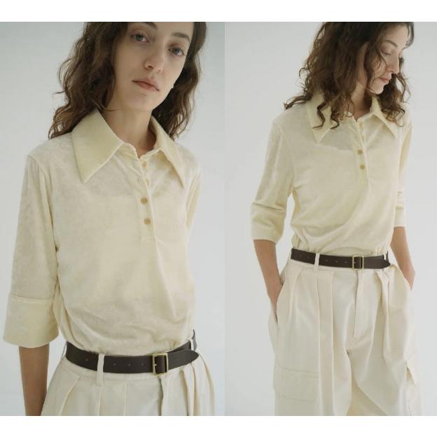 CLANE（クラネ） 正規商品 クラッシュ ベロア ポロトップス CRUSHED