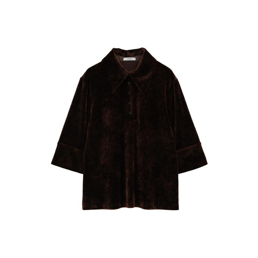 CLANE（クラネ） 正規商品 クラッシュ ベロア ポロトップス CRUSHED