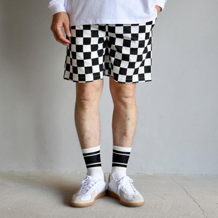 COOKMAN ショーツ クックマン ウェイターズ パンツ ショート チェッカー Waiter's Pants Short Checker Black ブラック Black 2022春夏新作｜charger