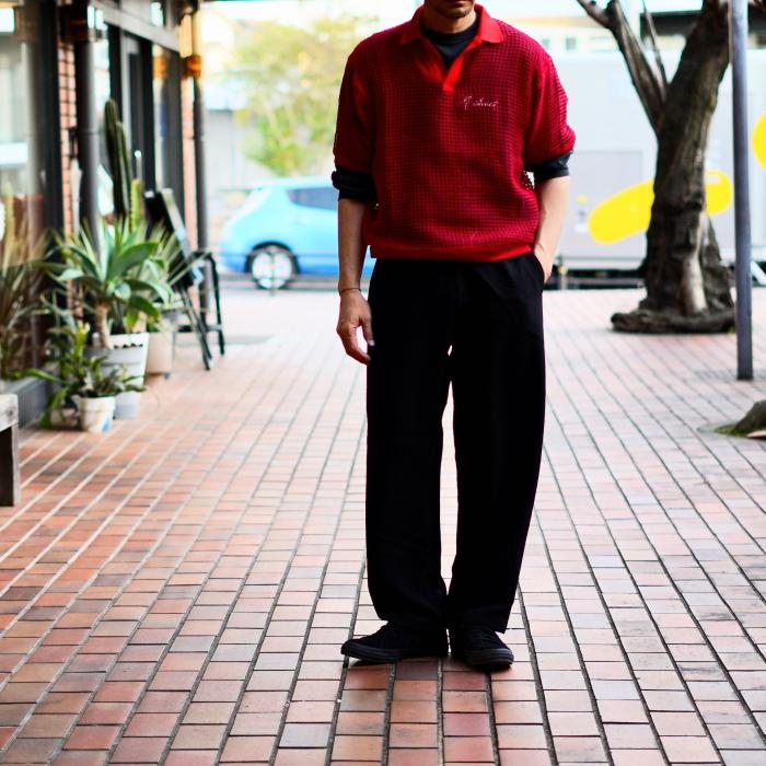 ジョンメイソンスミス トップス JOHN MASON SMITH スクエア メッシュ スキッパー ポロ SQUARE MESH SKIPPER POLO レッド/チャコール 2色展開 2026春夏新作 | JOHN MASON SMITH | 10