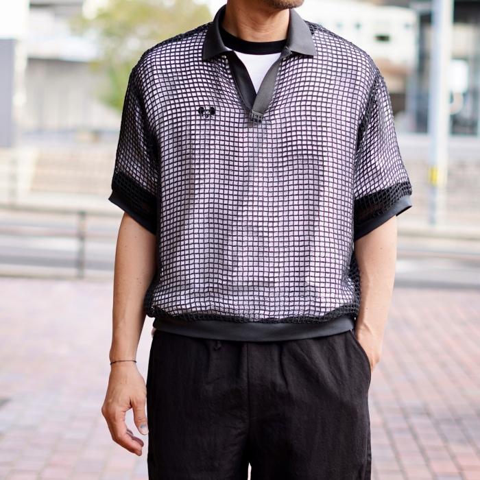 ジョンメイソンスミス トップス JOHN MASON SMITH スクエア メッシュ スキッパー ポロ SQUARE MESH SKIPPER POLO レッド/チャコール 2色展開 2026春夏新作 | JOHN MASON SMITH | 11