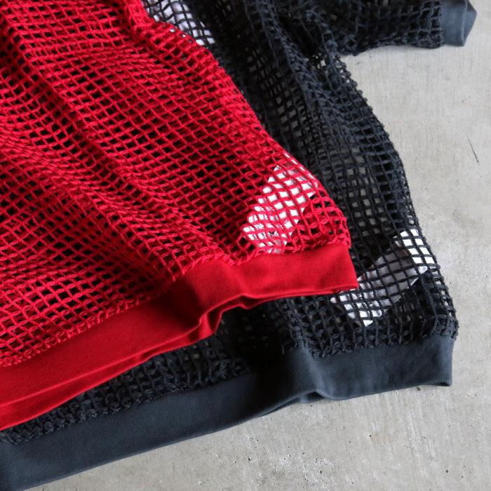 ジョンメイソンスミス トップス JOHN MASON SMITH スクエア メッシュ スキッパー ポロ SQUARE MESH SKIPPER POLO レッド/チャコール 2色展開 2026春夏新作 | JOHN MASON SMITH | 05