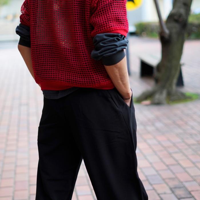 ジョンメイソンスミス トップス JOHN MASON SMITH スクエア メッシュ スキッパー ポロ SQUARE MESH SKIPPER POLO レッド/チャコール 2色展開 2026春夏新作 | JOHN MASON SMITH | 09