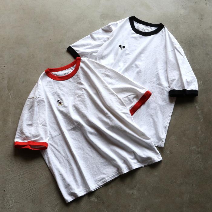 ジョンメイソンスミス トップス JOHN MASON SMITH ミッキー リンガー Tシャツ MICKEY FACE RINGER T-SHIRT ホワイト×レッド/ホワイト×ブラック 2026春夏新作 | JOHN MASON SMITH | 01