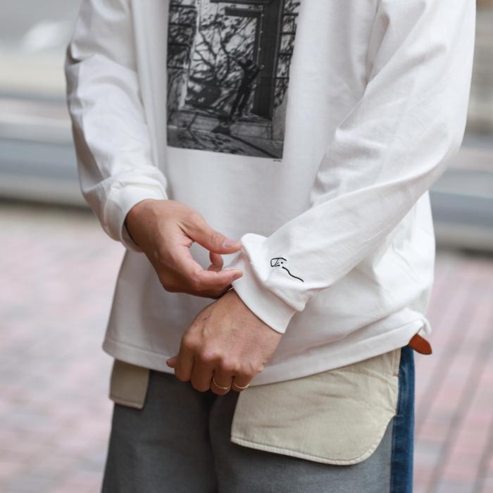 JOHN MASON SMITH ジョン メイソン スミス 25SS COTTON POLYESTER MESH LONG SLEEVE T-SHIRT メッシュロングスリーブカットソー 25SCT-822S ホワイト M JOHN MASON SMITH ジョン メイソン スミス 25SS COTTON POLYESTER MESH