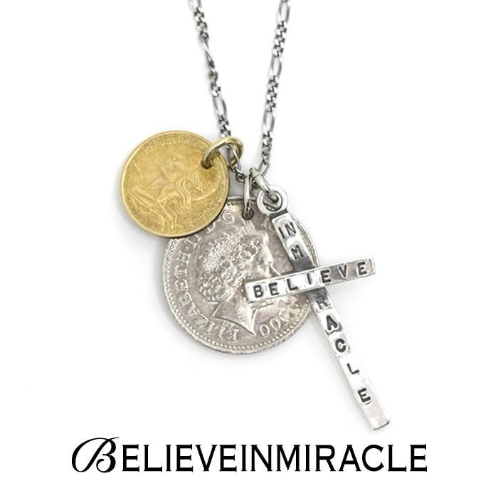 BELIEVEINMIRACLE,ビリーブインミラクル,2COIN CROSS  NECKLACE,ツーコインクロスネックレス,Silver925,Brass,通販取り扱い :272:Charger.web-store - 通販 -  Yahoo!ショッピング