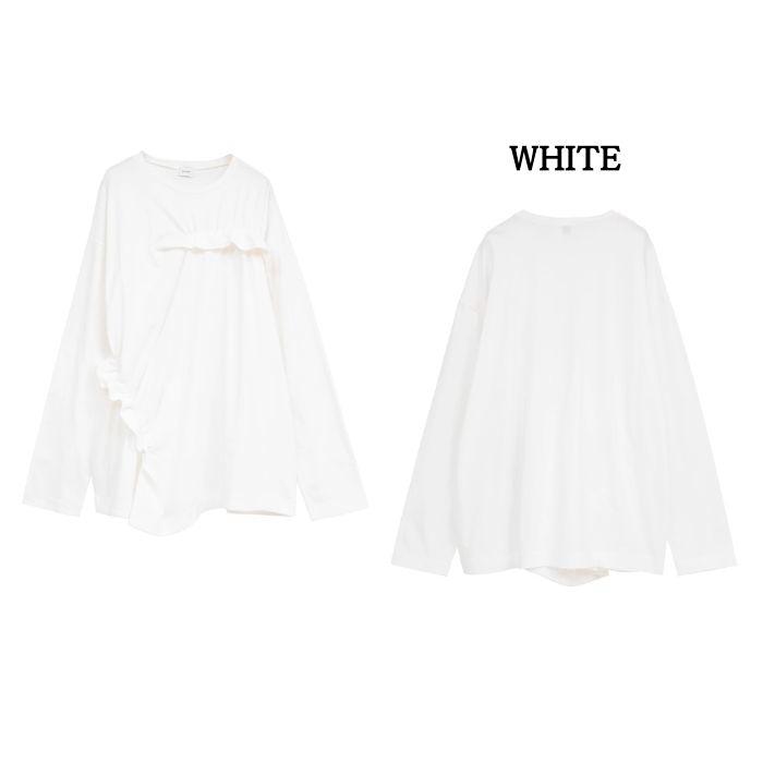 【新品未使用】MANOF 完売品　FRILL CUFF SHIRT　ホワイト MANOF（マノフ） 正規商品 トップス フリル ロング Tシャツ FRILLED