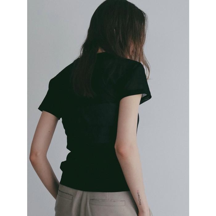 MANOF 正規商品 トップス マノフ ベーシック チュール Tシャツ BASIC TULLE T-SHIRT アイボリー/ピンク/ブラック IVORY/PINK/BLACK 3色展開 2026春夏新作 | MANOF | 10