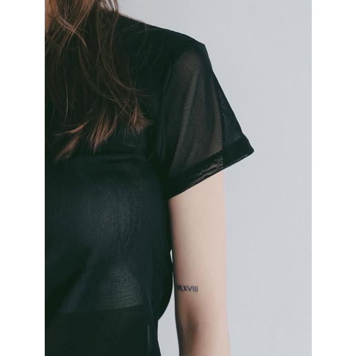 MANOF 正規商品 トップス マノフ ベーシック チュール Tシャツ BASIC TULLE T-SHIRT アイボリー/ピンク/ブラック IVORY/PINK/BLACK 3色展開 2026春夏新作 | MANOF | 11