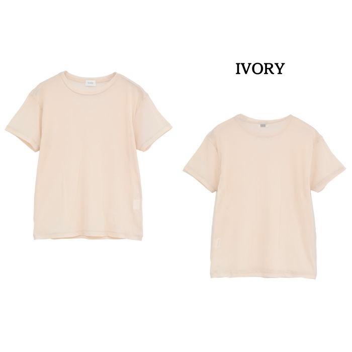 MANOF 正規商品 トップス マノフ ベーシック チュール Tシャツ BASIC TULLE T-SHIRT アイボリー/ピンク/ブラック IVORY/PINK/BLACK 3色展開 2026春夏新作 | MANOF | 03
