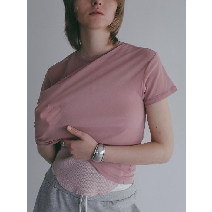 MANOF 正規商品 トップス マノフ ベーシック チュール Tシャツ BASIC TULLE T-SHIRT アイボリー/ピンク/ブラック IVORY/PINK/BLACK 3色展開 2026春夏新作 | MANOF | 05