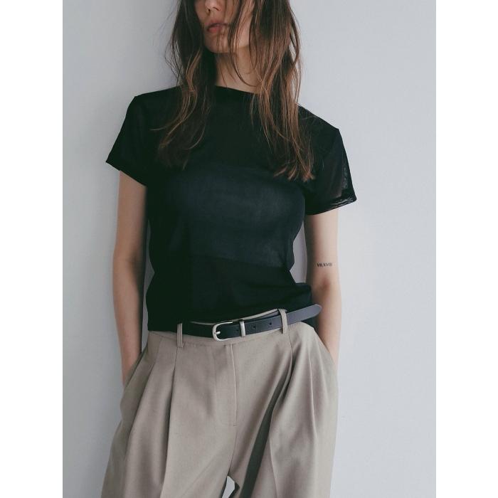 MANOF 正規商品 トップス マノフ ベーシック チュール Tシャツ BASIC TULLE T-SHIRT アイボリー/ピンク/ブラック IVORY/PINK/BLACK 3色展開 2026春夏新作 | MANOF | 08