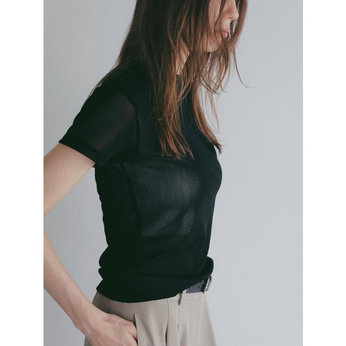 MANOF 正規商品 トップス マノフ ベーシック チュール Tシャツ BASIC TULLE T-SHIRT アイボリー/ピンク/ブラック IVORY/PINK/BLACK 3色展開 2026春夏新作 | MANOF | 09