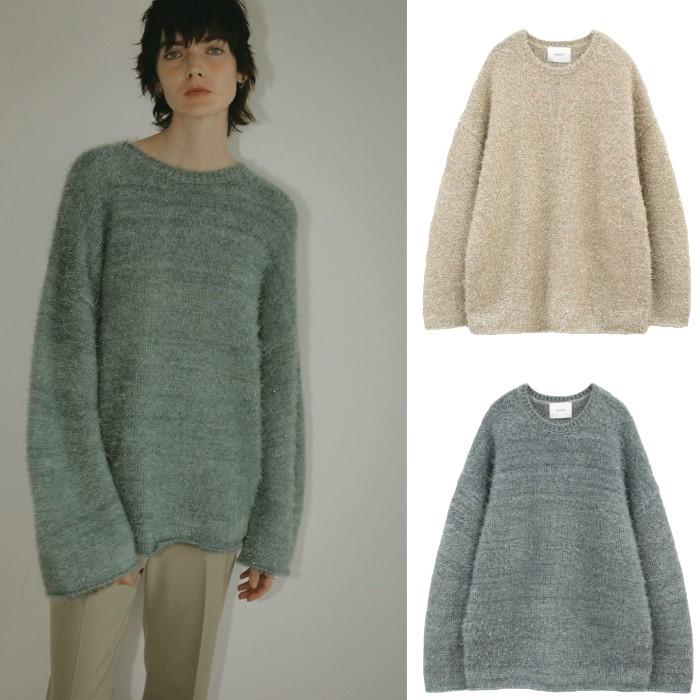 新品タグ付 マノフ＊MANOF シャギーラメニットゴールド オーバーサイズ