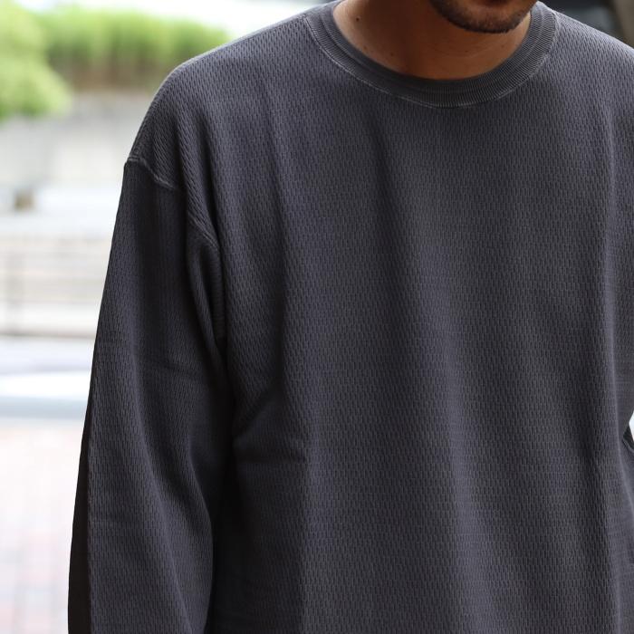 クロ トップス KURO 長袖Tシャツ サーマル ロング スリーブ Tシャツ USED DYED THERMAL L/S TEE ブラック/ホワイト BLACK/WHITE 2色展開 2023秋冬新作｜charger｜13